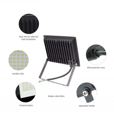NOCTIS LUX 3 NAŚWIETLACZ 50W NW 230V IP65 180x140x27mm CZARNY SLI029051NW_PW Spectrum Led (SLI029051NW_PW)
