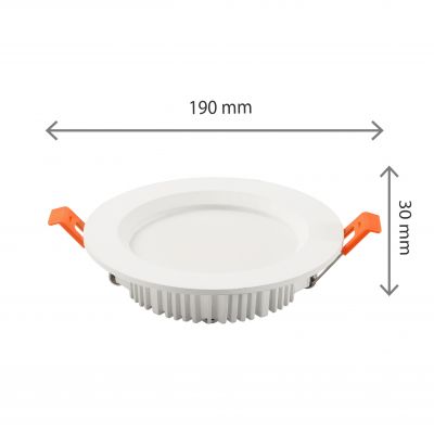 DURE 3 MAX DOWNLIGHT 18W NW 230V 110st IP44 IK06 Fi190x30 BIAŁY okrągły 5 lat gwarancji (SLI043014NW_PW)