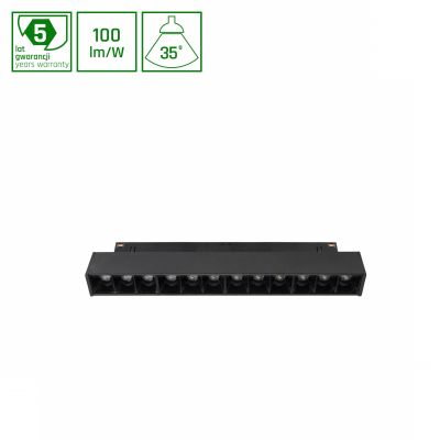 SYSTEM SHIFT GRID S oprawa lampa na szynoprzewód 204x23x42mm 12W 35st czarny WLD+40011 (WLD+40011)