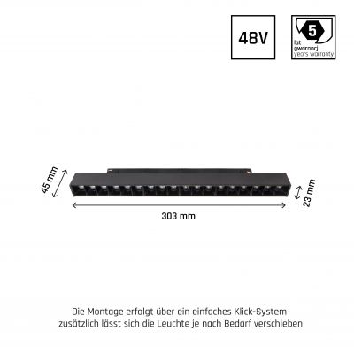 SYSTEM SHIFT GRID M oprawa lampa na szynoprzewód 303x23x42mm 17W 35st czarny WLD+40012 (WLD+40012)
