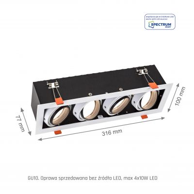 MODERN DAY MINI GU10 x4 white frame  SLIP002004 Spectrum Led (SLIP002004)