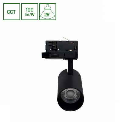 ANDROMEDA PRIME NA SZYNOPRZEWÓD 3F CCT 8W 230V 25st IP20 śr. 54x109x160mm CZARNY SPECTRUM (SLI033034CCT_PW)