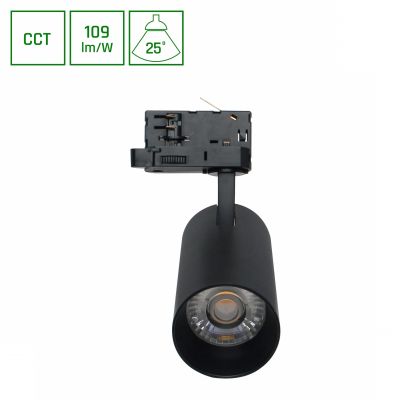 ANDROMEDA PRIME NA SZYNOPRZEWÓD 3F CCT 16W 230V 25st IP20 śr. 63x134x184mm CZARNY SPECTRUM (SLI033035CCT_PW)