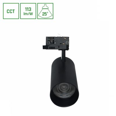 ANDROMEDA PRIME NA SZYNOPRZEWÓD 3F CCT 24W 230V 25st IP20 śr.76x177x228mm CZARNY SPECTRUM (SLI033036CCT_PW)