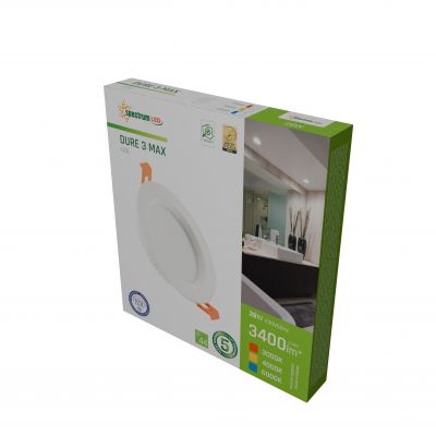 DURE 3 MAX DOWNLIGHT 28W NW 230V 110st IP44 IK06 Fi230x30 BIAŁY okrągły 5 lat gwarancji (SLI043015NW_PW)
