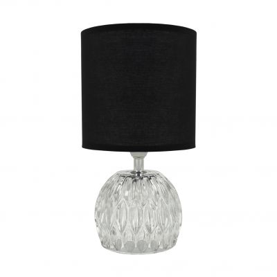 Lampka stołowa nocna ZEFIR E14 czarna glamour IDEUS (04724)