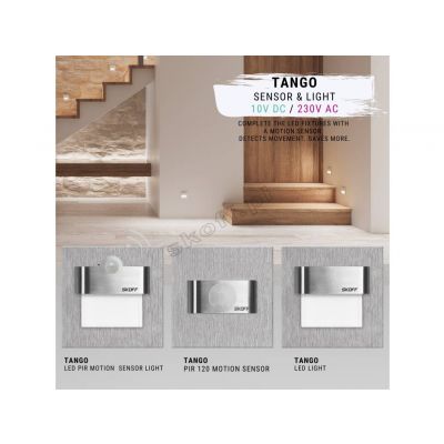 Oprawa schodowa LED TANGO LED Light 0,8W 10V DC 3000K barwa ciepła IP20 szlif Inox SKOFF (ML-TAN-K-H-1-PL-00-01)