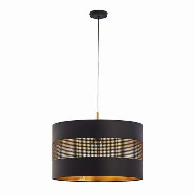 TK-Lighting lampa wisząca Tago Black 1xE27 max 60W czarna/złota (3211)