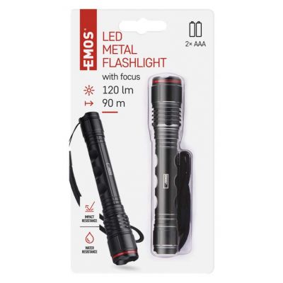 Latarka metalowa LED 120 lm 2× AAA z zoomem P3113 EMOS (P3113)
