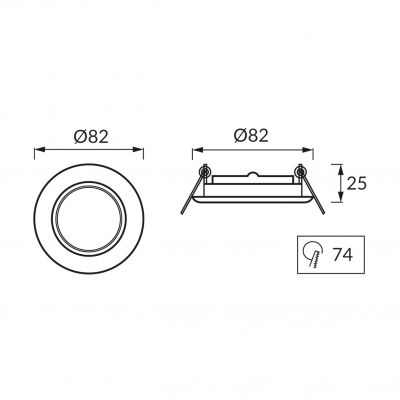 SUFITOWA OPRAWA PUNKTOWA HL752 MAT CHROME 01219 IDEUS (01219)