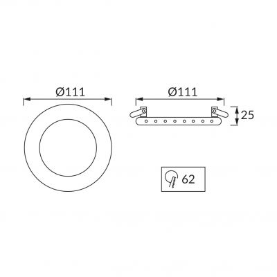 RIANA LED C CHROME RGB Sufitowa oprawa punktowa SMD LED 02917 IDEUS (02917)