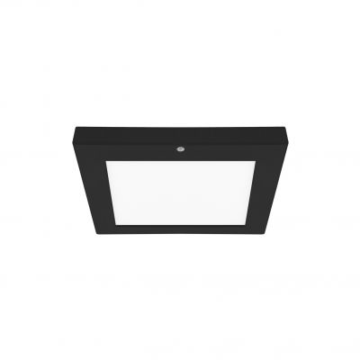 Czarna kwadratowa lampa sufitowa NT/PT z czujnikiem LED OLGIERD 18W (04556)