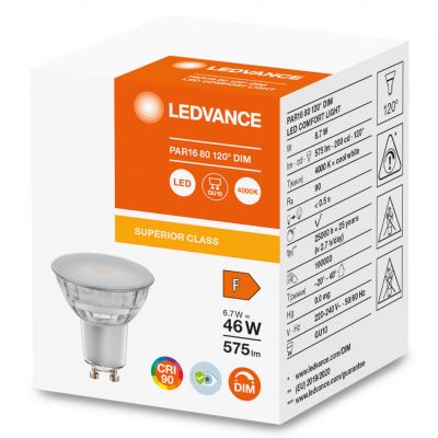 LED COMFORT SUPERIOR Spot PAR16 GL 46 dim 6,7W 940 GU10 LEDVANCE (4058075757929)