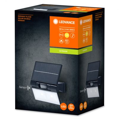 Naświetlacz LED solarny 2.9W 380lm 3000K z Czujnikiem ruchu i zmierzchu Endura FLOOD SOLAR 4058075576636 LEDVANCE (4058075576636)