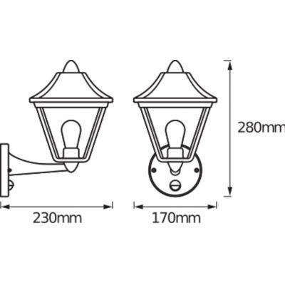Kinkiet lampa zewnętrzna elewacyjna oprawa ścienna z czujnikiem E27 Endura Classic Tradition UP Sensor 4058075206281 LEDVANCE (4058075206281)