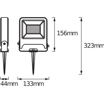 Naświetlacz LED 20W 1700lm 3000K Ciepła IP65 Szary GARDEN Flood Endura Wbijany 4058075206861 LEDVANCE (4058075206861)
