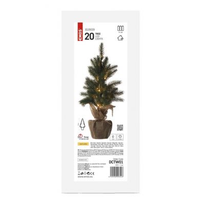 Dekoracje - 20 LED choinka 52 cm 3x AA IP20, ciepła biel, timer EMOS (DCTW01)