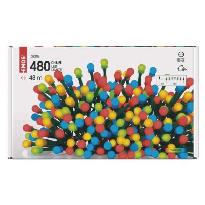 Lampki choinkowe kulki 480LED 48m multokolor IP44 timer EMOS (D5AM07)