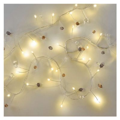 Lampki świąteczne girlanda cyrkonie 40 LED 1,2 m 3x AA ciepła biel IP20 timer EMOS (DCGW16)