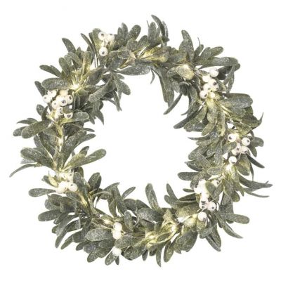 Wieniec świateczny jemioła 25 LED 3xAA ciepła biel IP20 timer EMOS (DCTW28)