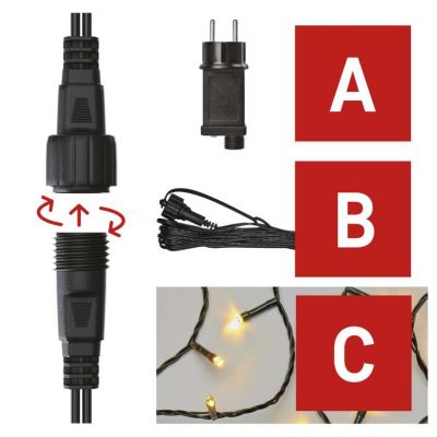 Lampki choinkowe Standard zestaw zasilacz + 100LED 10m ciepła biel IP44 timer EMOS EMOS (D1AW01)