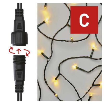 Lampki choinkowe Standard 50 LED 5m ciepła biel IP44 timer EMOS (D1AW02)