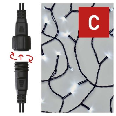 Lampki choinkowe Standard 50 LED 5m zimna biel IP44 timer EMOS (D1AC02)