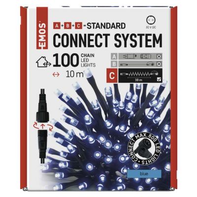 Lampki choinkowe Standard 100 LED 10m niebieski IP44 timer EMOS (D1AB01)