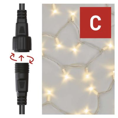 Lampki choinkowee łączone Profi 50 LED 5m ciepła biel biały przewód IP44 timer EMOS (D2AW02)
