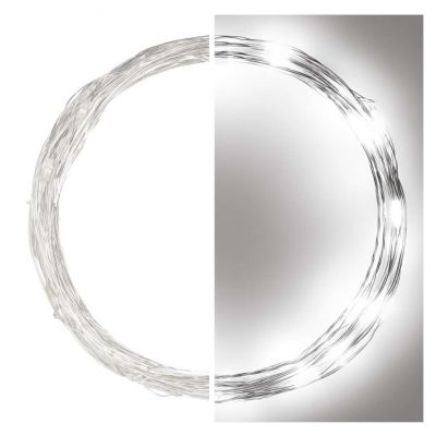 Lampki łezki świąteczne 40LED 4m zimna biel srebrne timer EMOS (D3AC02)
