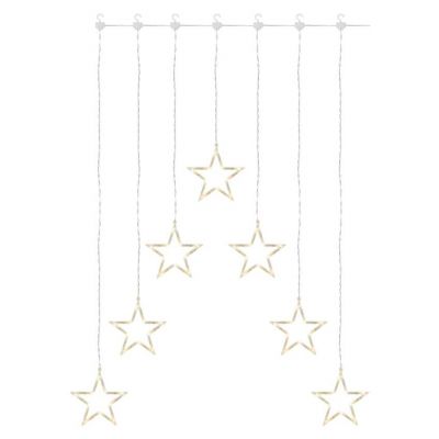 Lampki świąteczne kurtyna 70 LED sople gwiazdki 67x125 cm ciepła biel IP44 EMOS (DCGW14)