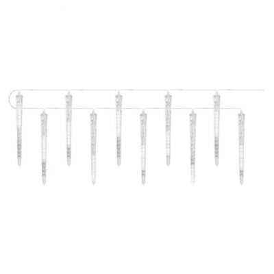 Dekoracje - 140 LED 10x sopel 29 cm 3,6 m, zimna biel, IP44 EMOS (DCPC01)