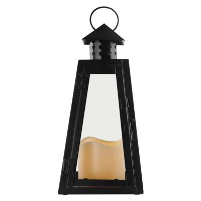 Lampion 1 LED świeczka 26,5 cm czarny 3x AAA vintage IP20 EMOS (DCLV18)