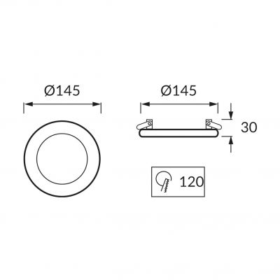 ALINA LED C 6W+3W 4000K sufitowa oprawa punktowa SMD LED 02893 IDEUS (02893)