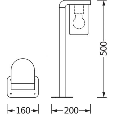 Lampa Ogrodowa Zewnętrzna SŁUPEK E27 50cm Endura CASCADE 4058075554351 LEDVANCE (4058075554351)