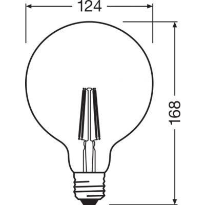 Żarówka LED 6,5W/824 E27 Vintage 1906 LED dim CL GLOBE125 FIL GOLD 51 dim 4058075808997 LEDVANCE (4058075808997)