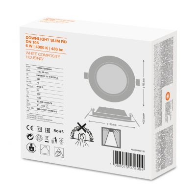 Panel LED Podtynkowy wpuszczany 6W 4000K DOWNLIGHT Slim DN105 okrągły 4058075078994 LEDVANCE (4058075078994)