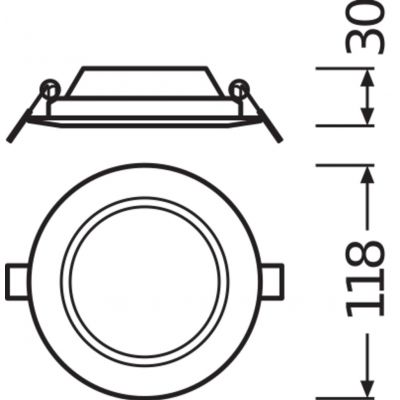 Panel LED Podtynkowy wpuszczany 6W 6500K DOWNLIGHT Slim DN105 okrągły 4058075079014 LEDVANCE (4058075079014)