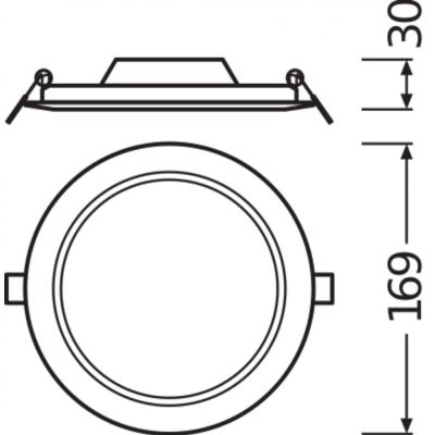 Panel LED Podtynkowy wpuszczany 12W 3000K DOWNLIGHT Slim DN155 okrągły 4058075079038 LEDVANCE (4058075079038)