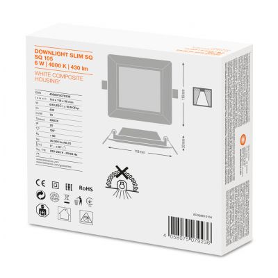 Panel LED Podtynkowy wpuszczany 6W 4000K DOWNLIGHT Slim SQ105 kwadrat 4058075079236 LEDVANCE (4058075079236)