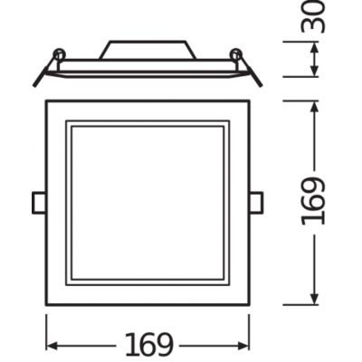 DL SLIM SQ155 12W 4000K WT IP20 LEDV LEDVANCE (4058075079298)