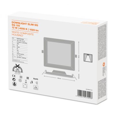DL SLIM SQ155 12W 4000K WT IP20 LEDV LEDVANCE (4058075079298)
