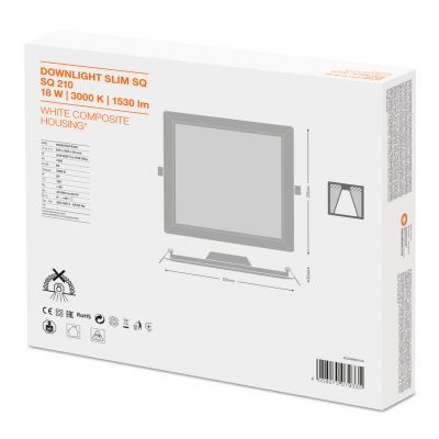 Panel LED Podtynkowy wpuszczany 18W 3000K DOWNLIGHT Slim SQ210 kwadrat 4058075079335 LEDVANCE (4058075079335)