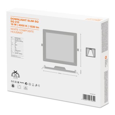 Panel LED Podtynkowy wpuszczany 18W 4000K DOWNLIGHT Slim SQ210 kwadrat 4058075079359 LEDVANCE (4058075079359)