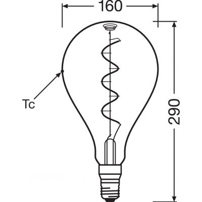 Żarówka LED Vintage 1906 LED CL A160 FIL SMOKE 12 non-dim 5W/818 E27 4058075269903 LEDVANCE (4058075269903)