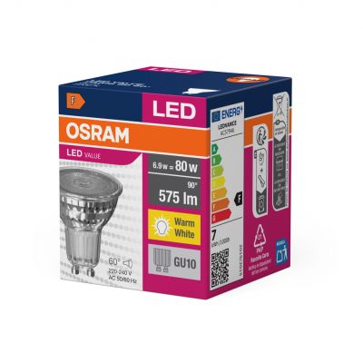 Żarówka LED VALUE PAR16 80 60 6,9W/830 GU10 575lm 4058075096769 LEDVANCE (4058075096769)