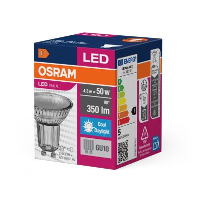 Żarówka LED VALUE PAR16 50 36st 4,3W/865 GU10 4058075817715 LEDVANCE (4058075817715)