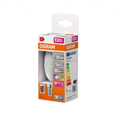 Żarówka OSRAM LED STAR RGB + pilot 4,5W=25W E14 LEDVANCE (4058075430778)
