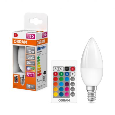 Żarówka OSRAM LED STAR RGB + pilot 4,5W=25W E14 LEDVANCE (4058075430778)