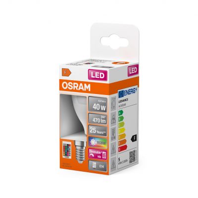 OSRAM Żarówka LED KULKA E14 5,5W 40W RGBW + PILOT LEDVANCE (4058075430877)
